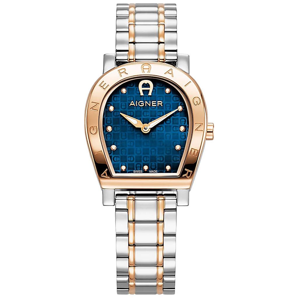 AIGNER DAMENUHR DAIANA SILBER-ROSÉGOLD - BLAU