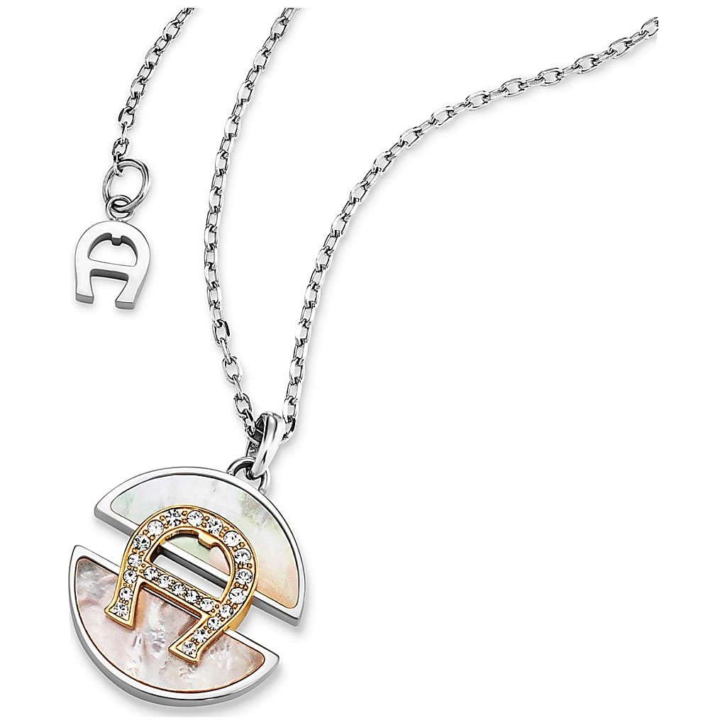 AIGNER HALSKETTE MIT LOGO - SILBER