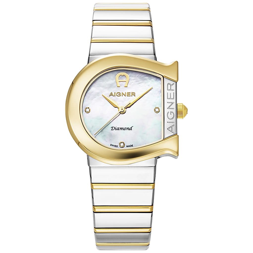 AIGNER DAMENUHR MATERA DIAMOND SILBER-GOLD - SILBER