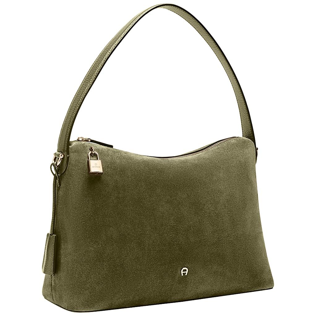 AIGNER DELIA SUEDE BEUTELTASCHE M - GRUEN