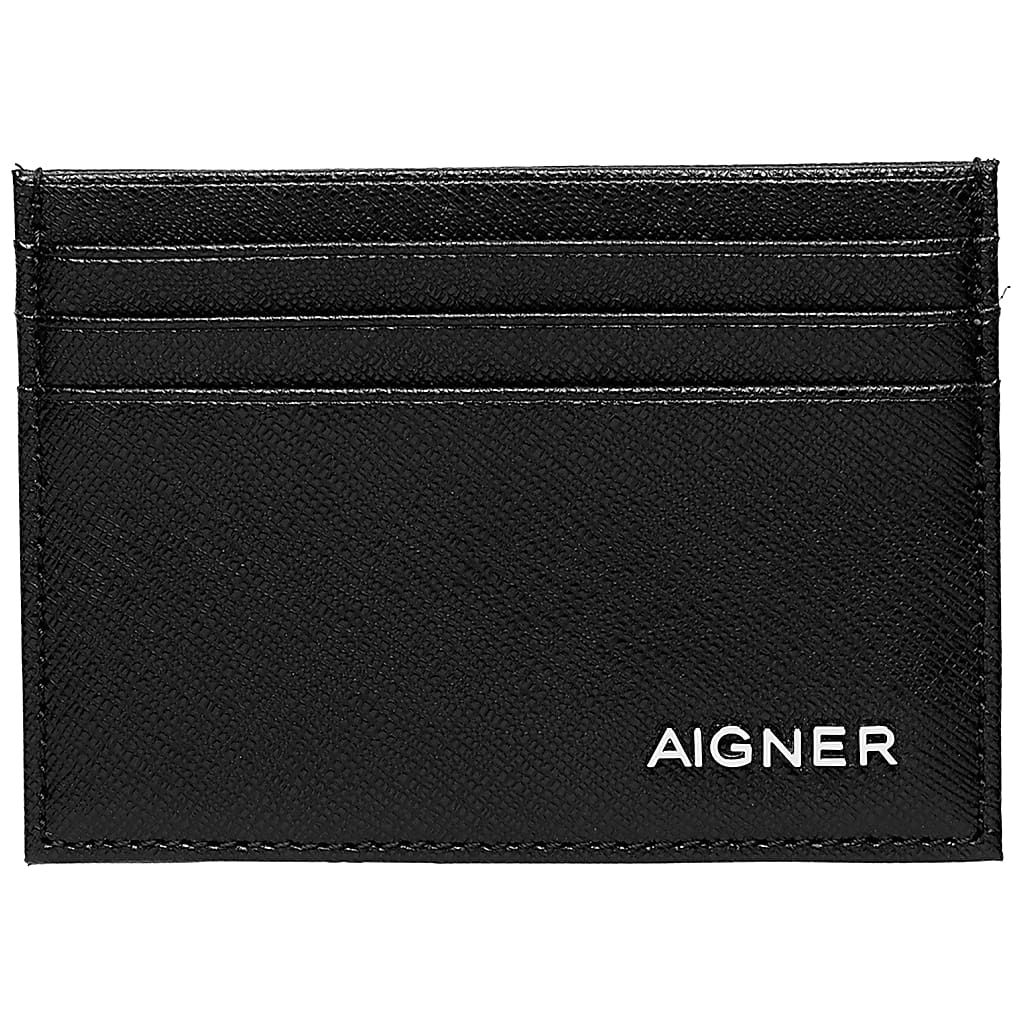 AIGNER SAFFIANO KARTENETUI - SCHWARZ