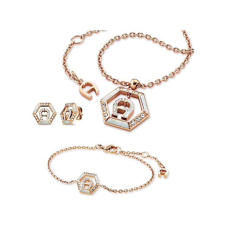 AIGNER VALERIA SET AUS KETTE ARMBAND UND OHRRING - GOLD