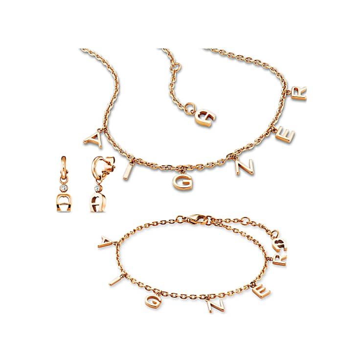 AIGNER VALENTINA SET AUS KETTE ARMBAND UND OHRRING - GOLD