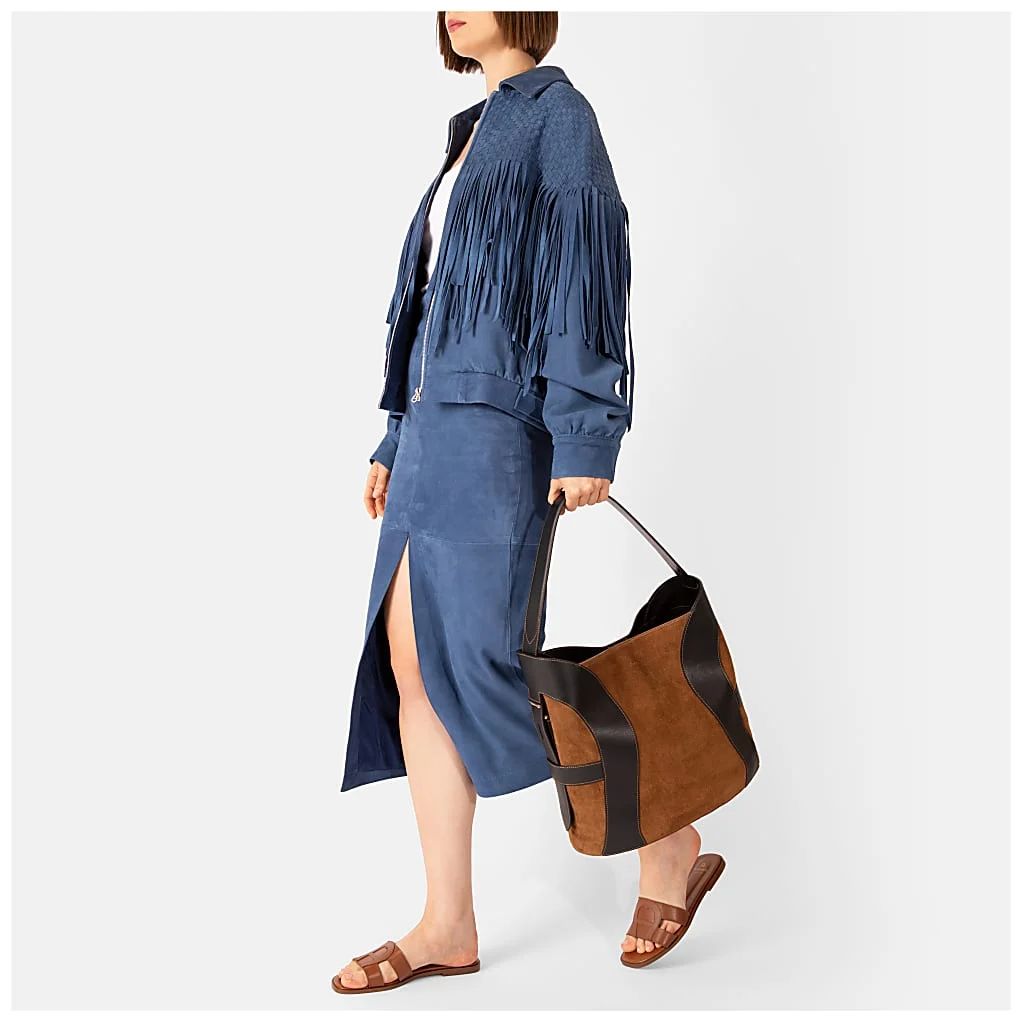 AIGNER DEBORAH SUEDE BEUTELTASCHE L - BEIGE