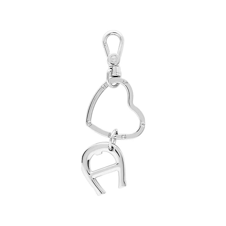 AIGNER LOGO SCHLÜSSELANHÄNGER MIT HERZ - SILBER