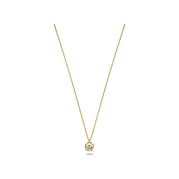 AIGNER HALSKETTE MIT LOGO UND STEINCHEN - GOLD