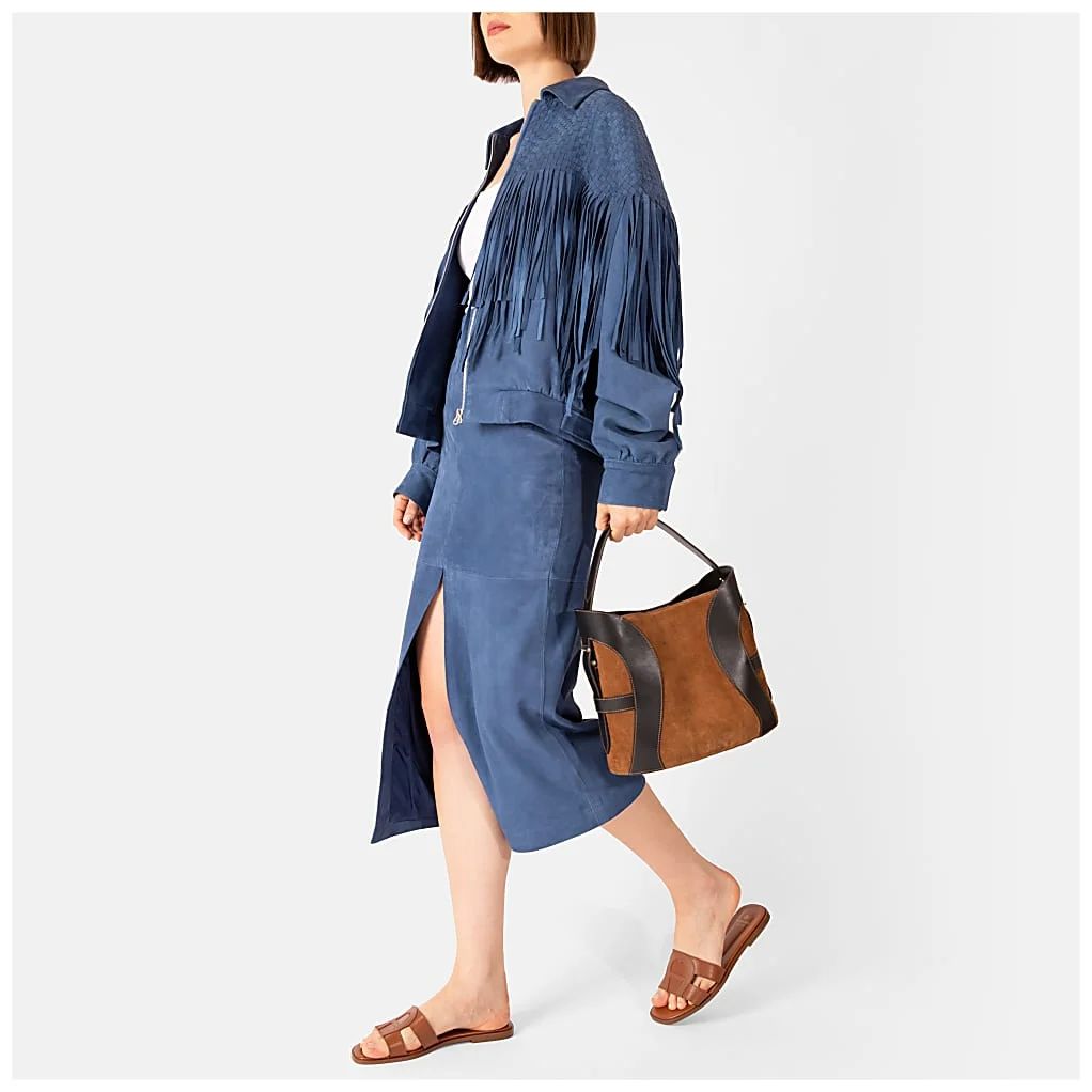 AIGNER DEBORAH SUEDE BEUTELTASCHE M - BEIGE