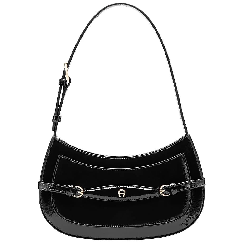 AIGNER CAVALLO LACCA MINI-TASCHE XS - SCHWARZ