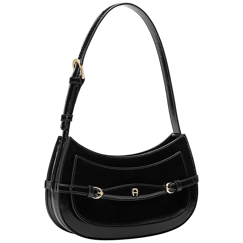 AIGNER CAVALLO LACCA MINI-TASCHE XS - SCHWARZ