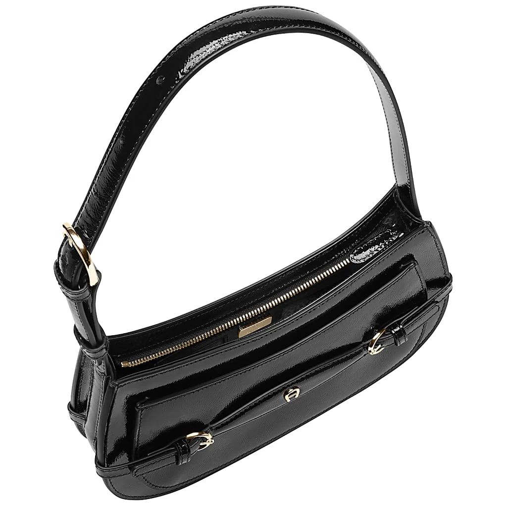 AIGNER CAVALLO LACCA MINI-TASCHE XS - SCHWARZ