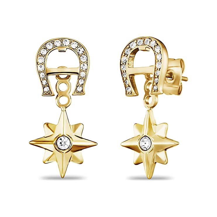 AIGNER A-LOGO OHRRINGE MIT STEINCHEN - GOLD