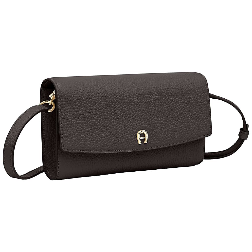 AIGNER PORTEMONNAIE MIT SCHULTERRIEMEN - GRAU