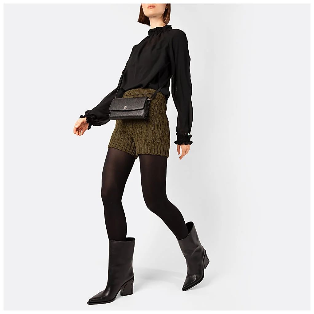 AIGNER PORTEMONNAIE MIT SCHULTERRIEMEN - GRAU