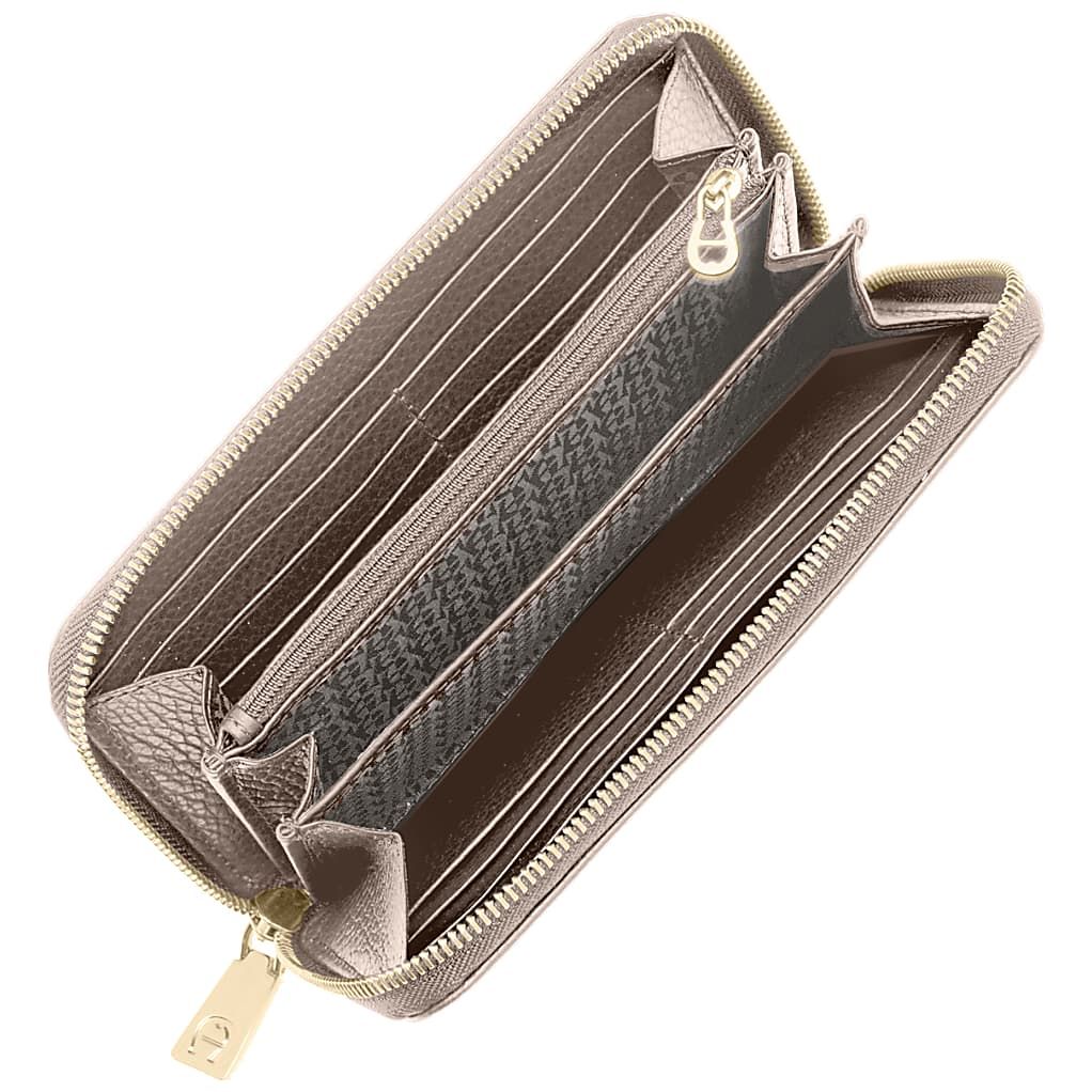AIGNER GELDBÖRSE MIT REISSVERSCHLUSS - GRAU