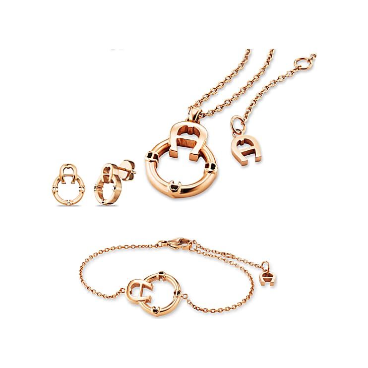 AIGNER NICOLETTA SET AUS KETTE ARMBAND UND OHRRING - GOLD