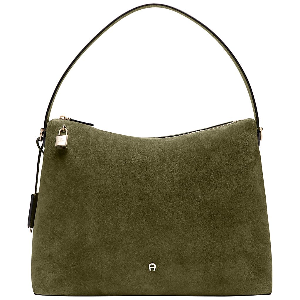 AIGNER DELIA SUEDE BEUTELTASCHE L - GRUEN