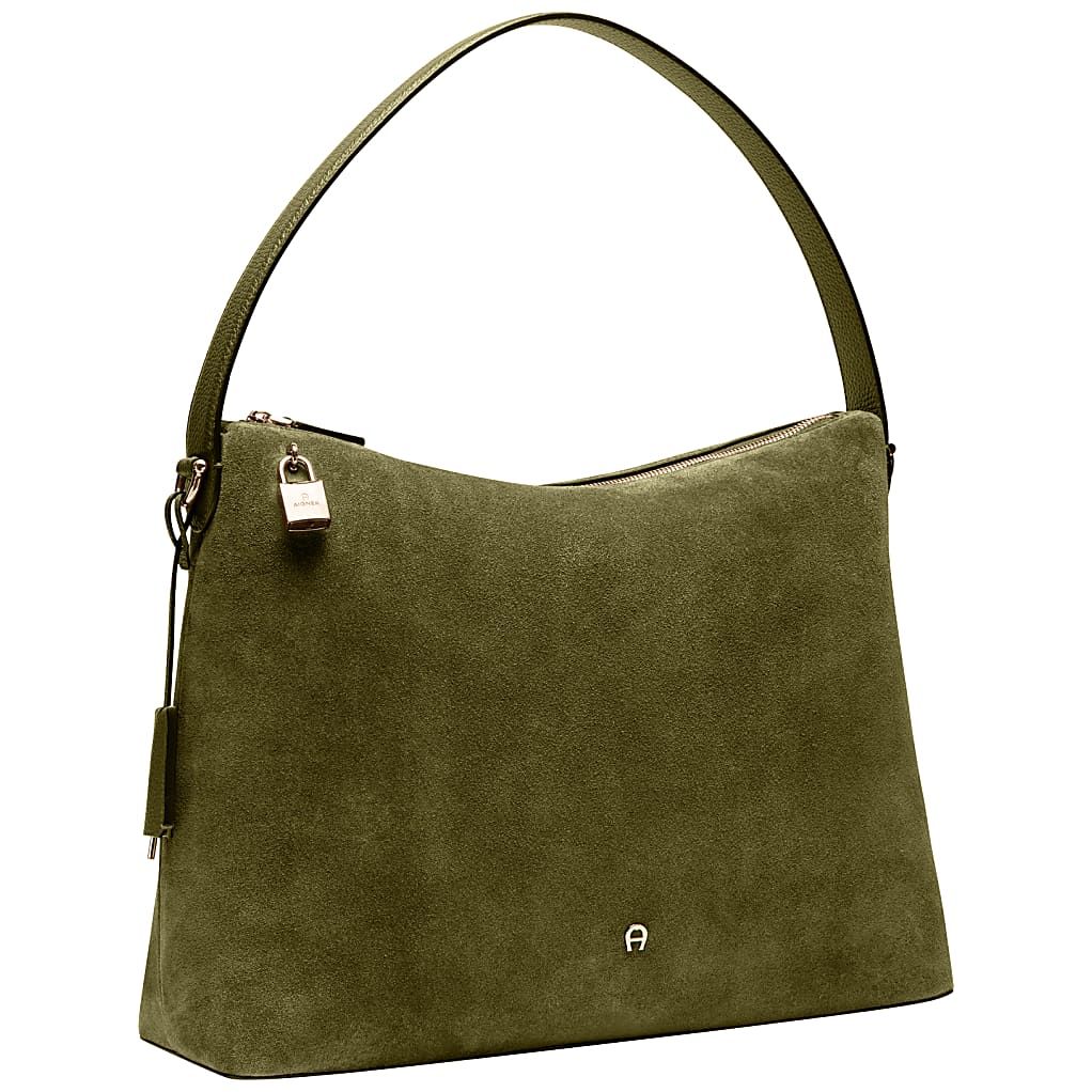 AIGNER DELIA SUEDE BEUTELTASCHE L - GRUEN