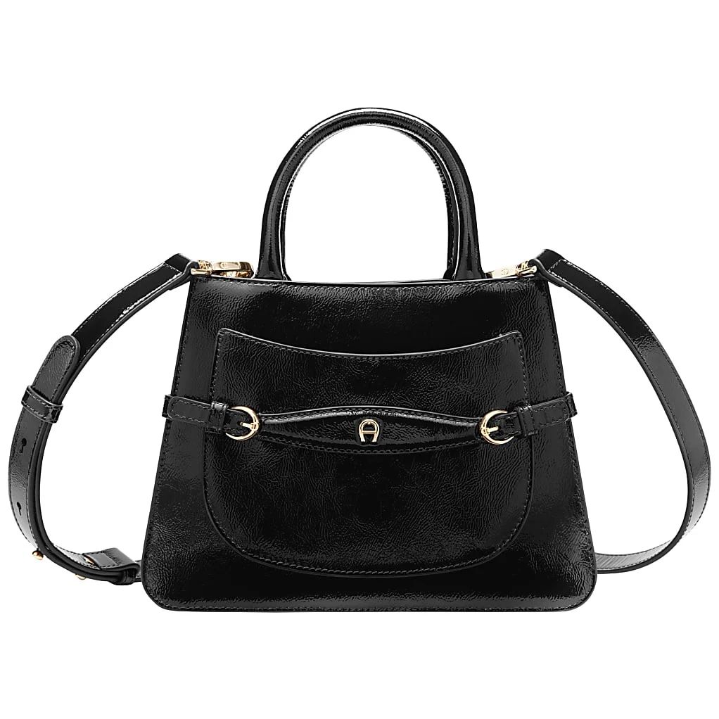 AIGNER CAVALLO LACCA HANDTASCHE M - SCHWARZ