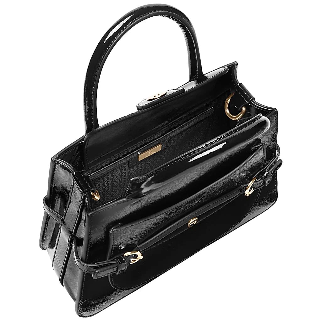 AIGNER CAVALLO LACCA HANDTASCHE M - SCHWARZ
