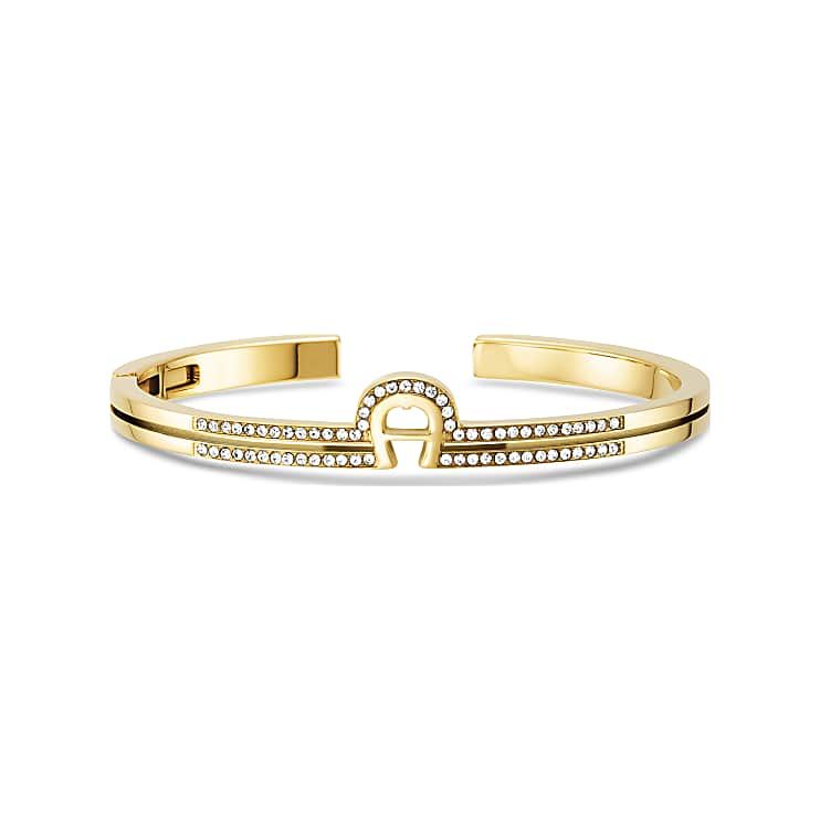 AIGNER ARMREIF MIT LOGO UND STEINCHEN - GOLD