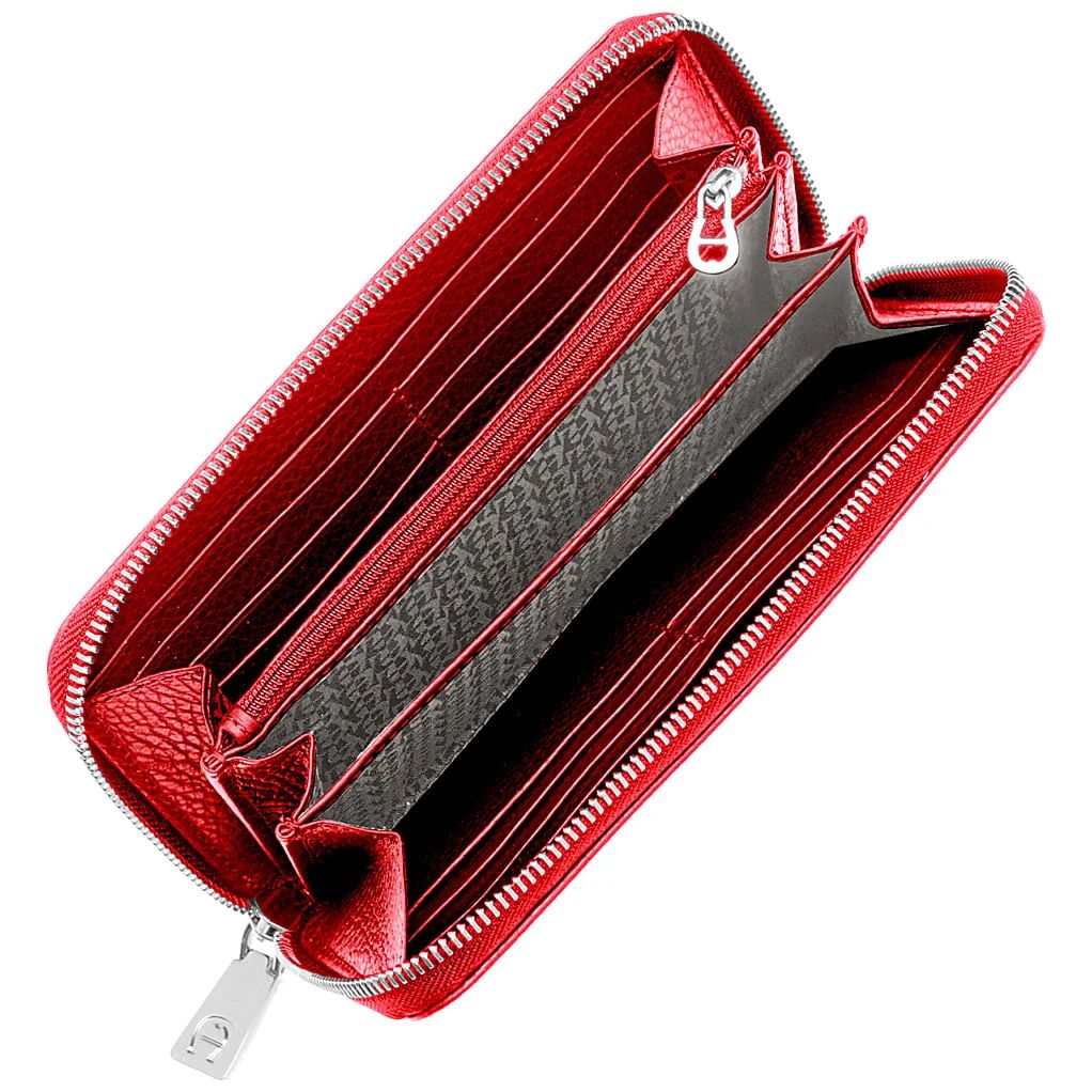 AIGNER GELDBÖRSE MIT REISSVERSCHLUSS - ROT