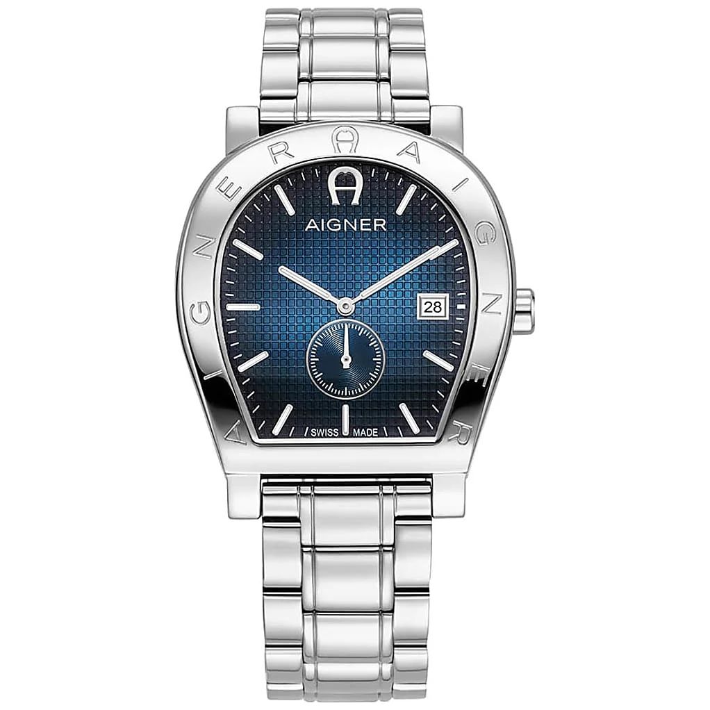AIGNER HERRENUHR DAIANO SILBER - BLAU