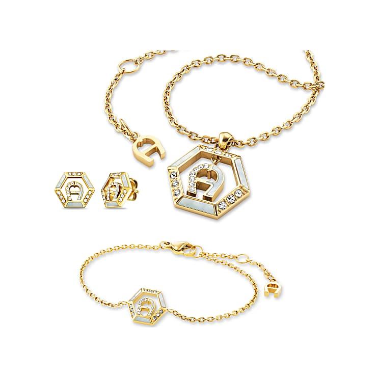 AIGNER VALERIA SET AUS KETTE ARMBAND UND OHRRING - GOLD