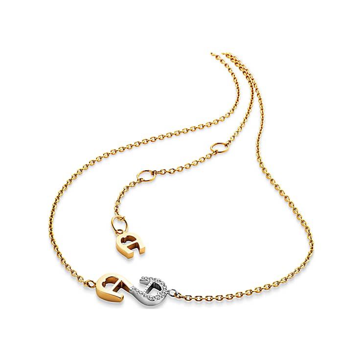 AIGNER HALSKETTE MIT BICOLOR LOGO - GOLD