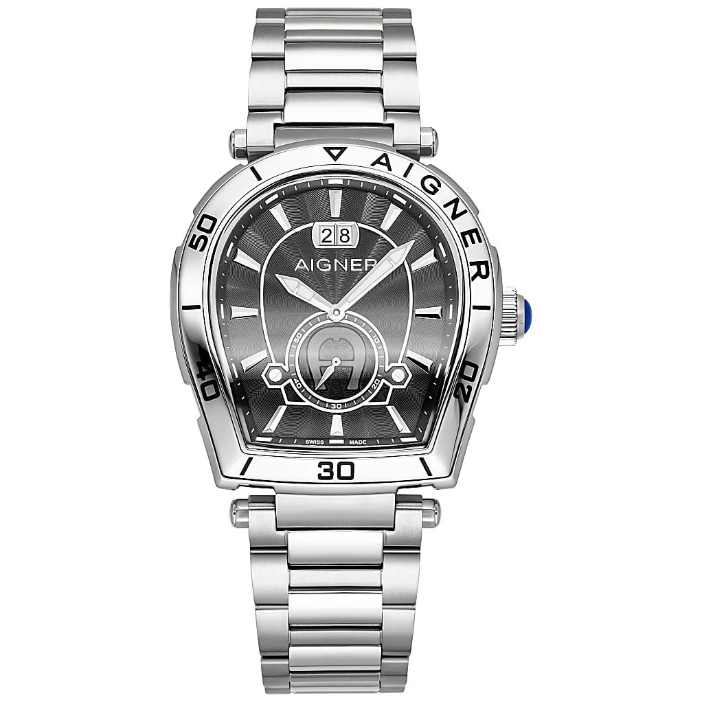 AIGNER HERRENUHR TRAPANI SILBER-SCHWARZ - SCHWARZ