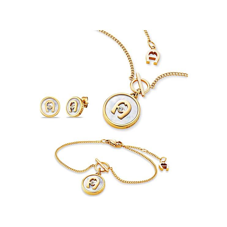 AIGNER SCHMUCKSET LOGO - SILBER