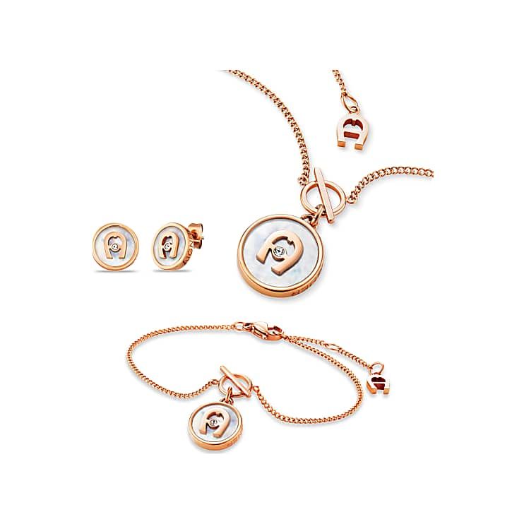 AIGNER SCHMUCKSET LOGO - GOLD