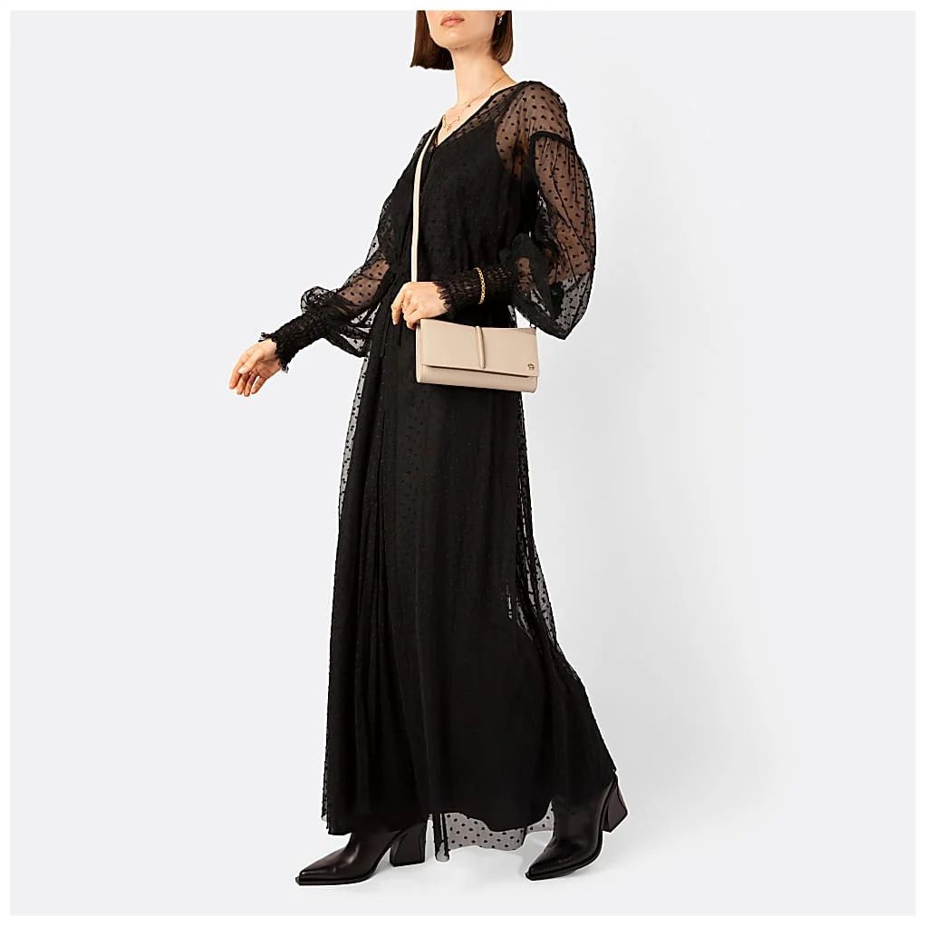 AIGNER KAYLA WALLET ON STRAP - BEIGE