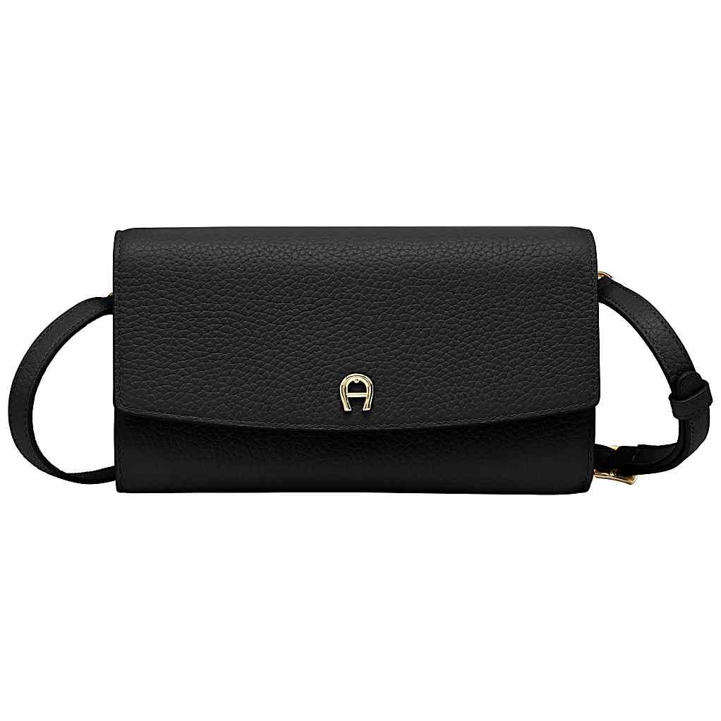 AIGNER PORTEMONNAIE MIT SCHULTERRIEMEN - SCHWARZ