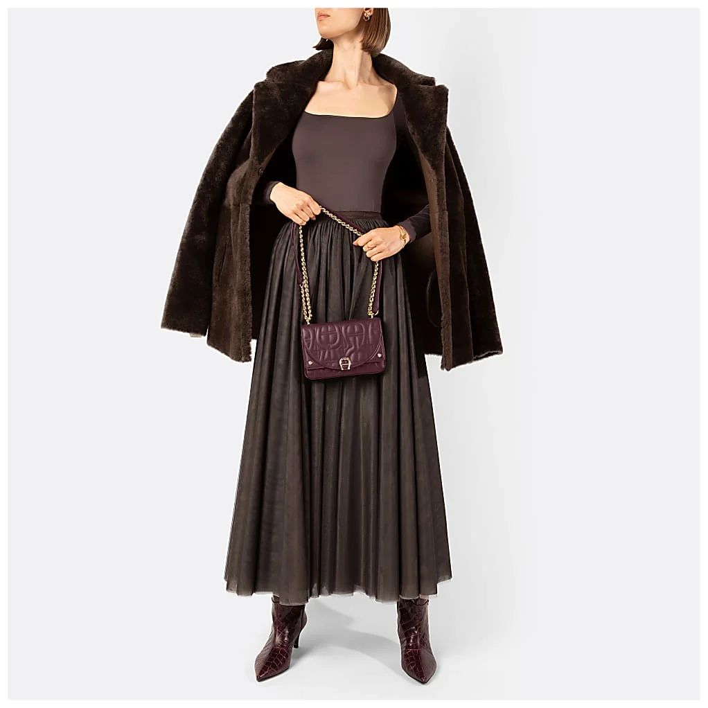 AIGNER DIADORA UMHÄNGETASCHE LOGO XS - BRAUN