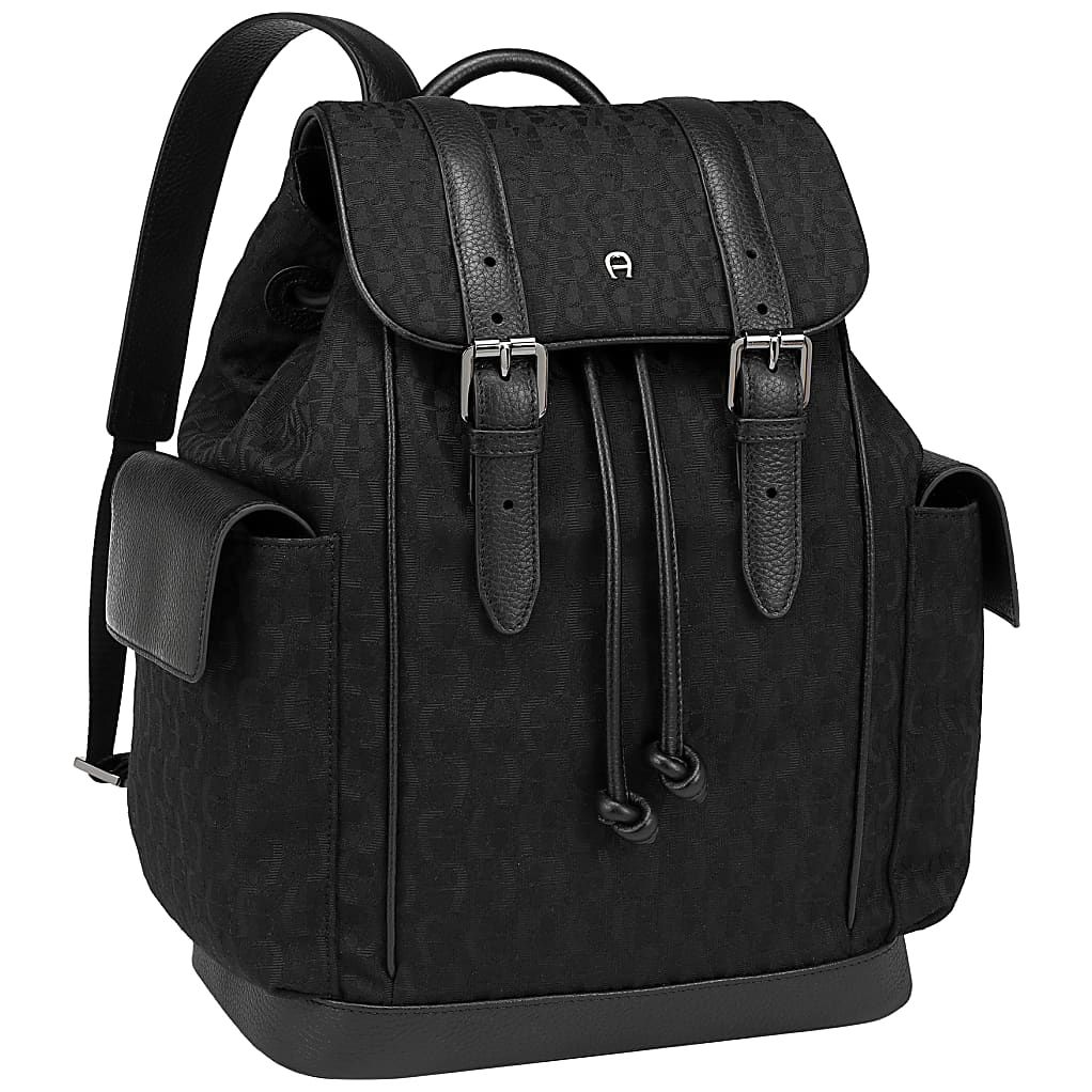 AIGNER DIEGO RUCKSACK LOGO M - SCHWARZ