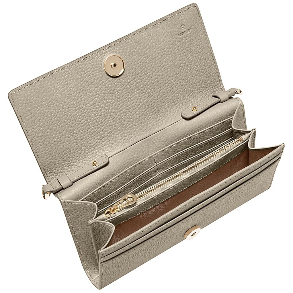 AIGNER KAYLA WALLET ON STRAP - BEIGE