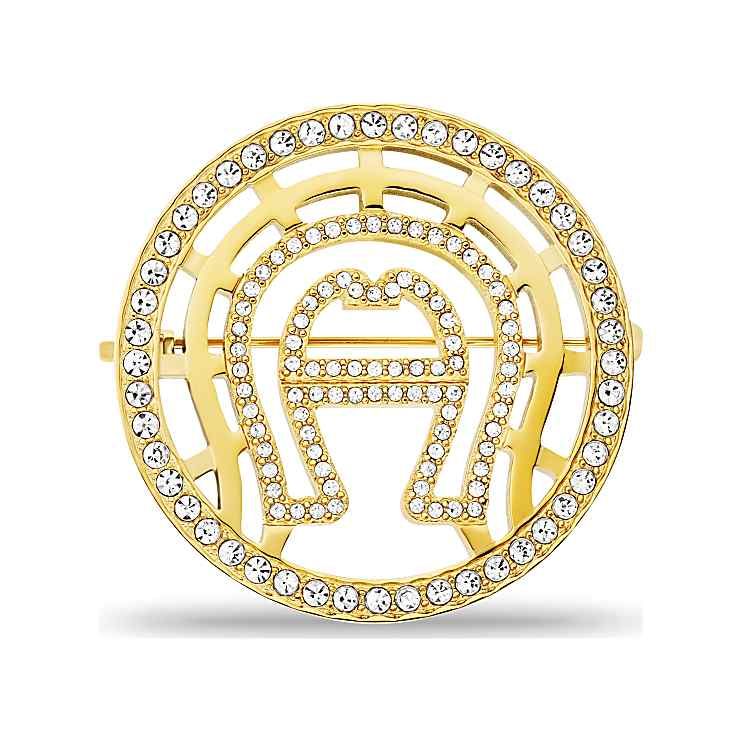 AIGNER A-LOGO ANSTECKER MIT STEINCHEN - GOLD