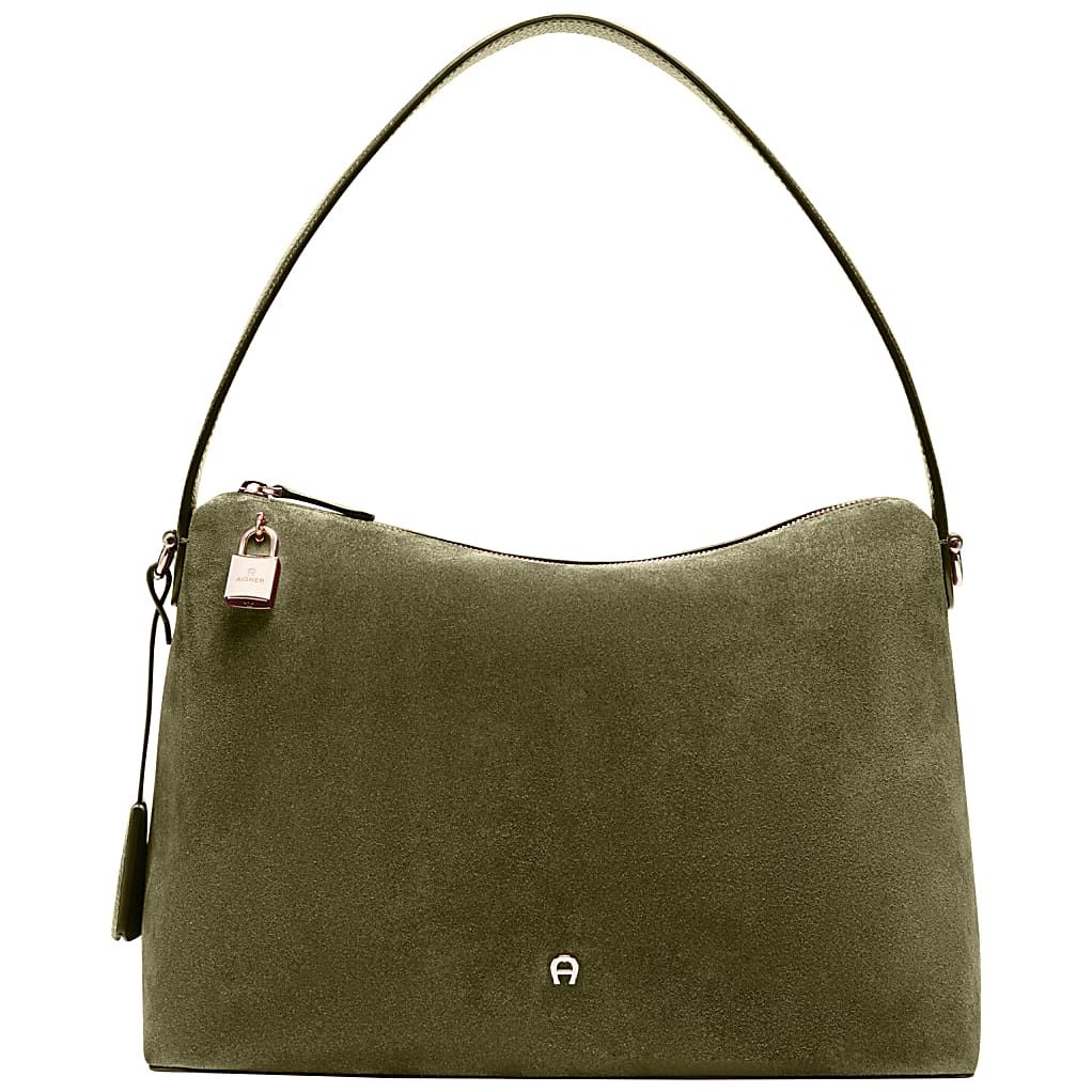 AIGNER DELIA SUEDE BEUTELTASCHE M - GRUEN