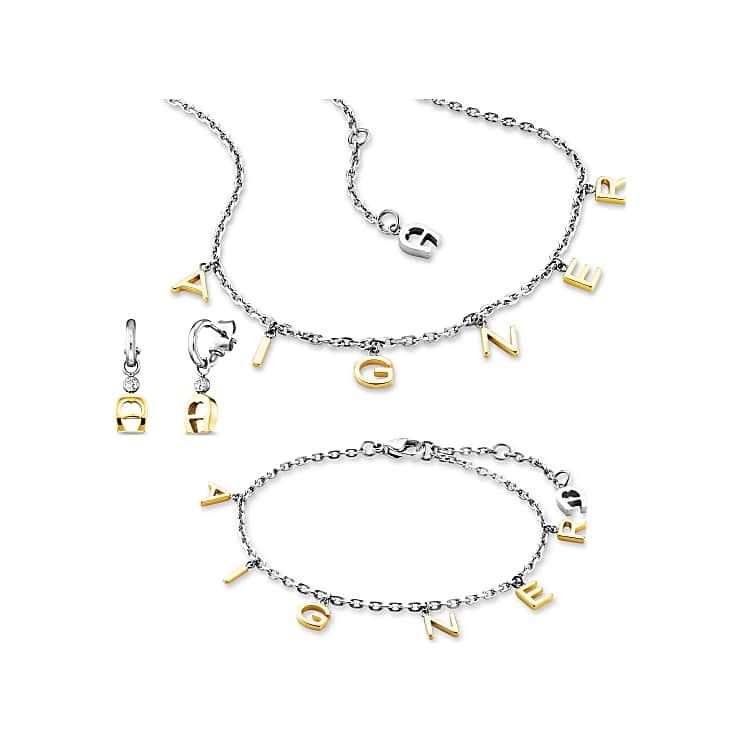 AIGNER VALENTINA SET AUS KETTE ARMBAND UND OHRRING - GOLD